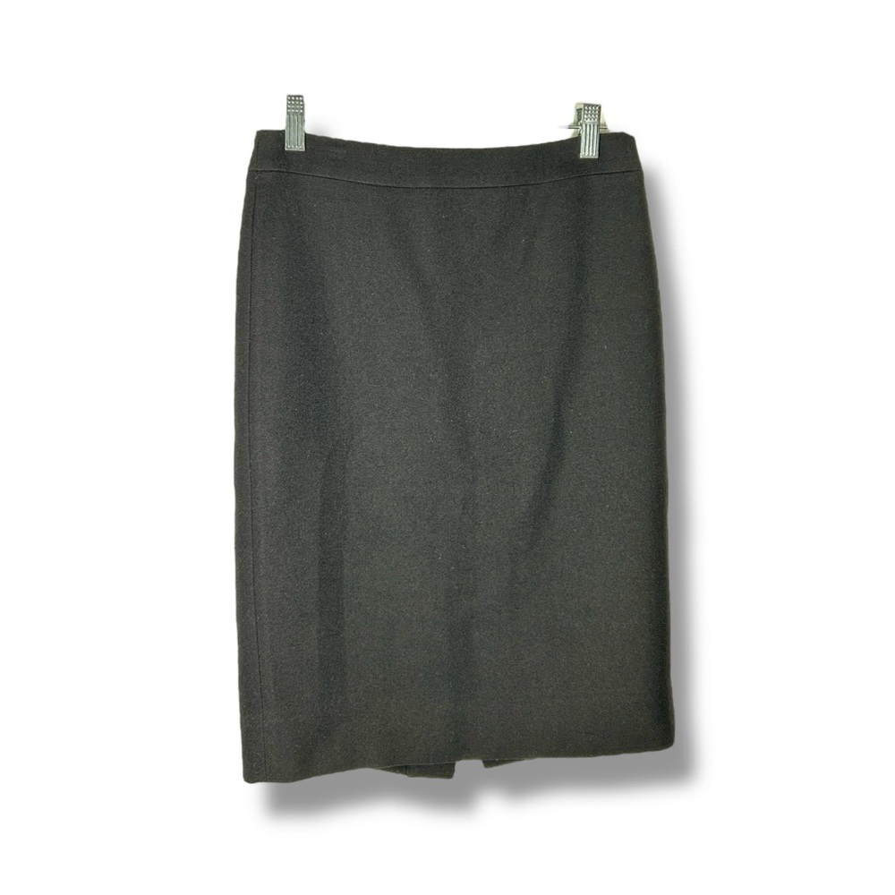 J. Crew No. 2 Pencil Black Wool Classic Minimalistic Pencil Skirt Sz 0 - “Lada”